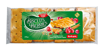 Short dough cookies with filling «BISCUITS & BERRIES» cranberries and raisins 210 g