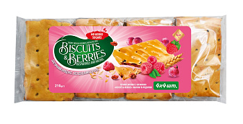 Short dough cookies with filling «BISCUITS & BERRIES» raspberries and raisins 210 g