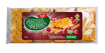 Short dough cookies with filling «BISCUITS & BERRIES» cherries and raisins 210 g