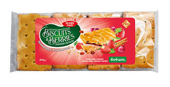 Short dough cookies with filling «BISCUITS & BERRIES» strawberries and raisins 210 g