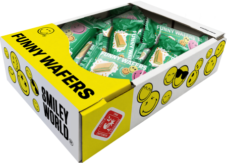 Вафлі з начинкою “SmileyWorld FUNNY WAFERS” з ароматом солодкої вати та кактусу, 400г