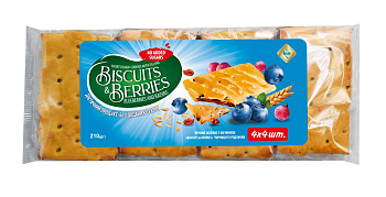 Short dough cookies with filling «BISCUITS & BERRIES» blueberries and raisins 210 g