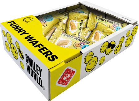 Вафлі з начинкою “SmileyWorld FUNNY WAFERS” з ароматом лимонного чизкейку, 400г