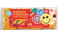 Печиво  затяжне з начинкою «SmileyWorld BISCUITS & BERRIES» вишня та родзинки, 210г