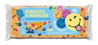 Печиво  затяжне з начинкою «SMILEY BISCUITS & BERRIES» чорниця та родзинки, 210г