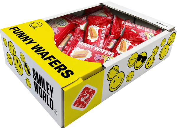Вафлі з начинкою “SmileyWorld FUNNY WAFERS” з ароматом тутті фрутті та полуниці, 400г